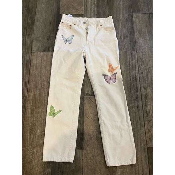 Levi's Denim - Levi's Women's 501 Original Fit Jeans Butterfly Print Size 25